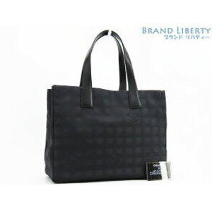 Chanel Travel Line Tote Bag Shoulder Black Nylon Leather